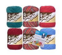 Lily Sugar'n Cream 100% Cotton Yarn 6-Pack Bundle with Bella's Crafts Stitch Markers (Painted Desert Mix)