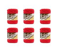 Lily Sugar'N Cream Red Yarn - 6 Pack of 71g/2.5oz - Cotton - 4 Medium (Worsted) - 120 Yards - Knitting/Crochet