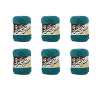 Lily Sugar'N Cream Teal Yarn - 6 Pack of 71g/2.5oz - Cotton - 4 Medium (Worsted) - 120 Yards - Knitting/Crochet