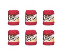 Lily Sugar'N Cream Yarn, 6 Pack, Country Red 6 Count