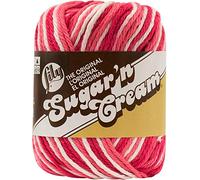 Lily Sugar'n Cream Yarn, Cotton, Azalea Ombre, One Size