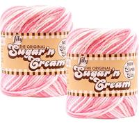 Bulk Buy: Lily Sugar 'n Cream Super Size 100% Cotton Yarn (3-Packs) ~ Ombres, Scents, Stripes, Twists (Strawberry SS #19144)