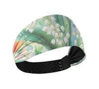 Lily Valley Bellflower Rainbow Cooling soft headbands Stretchy head for hiking tennis Gym Yoga