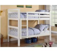 Lily Wooden Bunk Bed with 2 Single Mattress - Solid Pine Space-Saving Frame - Kids Bedroom Furniture - Optional Trundle - White Interior Emporium Ltd White One Size