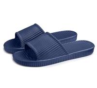 Lily Zone Men's Shower Slippers, Non-Slip Beach Pool Slide Sandals Bathroom House Shoes for Men (Darkblue, Adult, Men, 6.5, Numeric Range, UK Footwear Size System, 7.5, Medium)