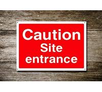 Lilyanaen New Metal Sign Aluminum Sign Caution Site Entrance Beware Sign Beware Signage Beware Signs Beware Wall Sign Caution Sign Warning Sign for Outdoor & Indoor 12" x 8"