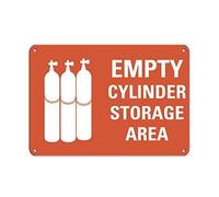 Lilyanaen New Metal Sign Aluminum Sign Empty Cylinder Storage Area Hazard Sign Flammable for Outdoor & Indoor 12" x 8"