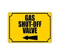 Lilyanaen New Metal Sign Aluminum Sign Gas Shut Off Valve with Left Arrow Hazard Sign Emergency for Outdoor & Indoor 12" x 8"