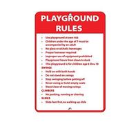 Lilyanaen New Metal Sign Aluminum Sign Playground Rules Use Playground at Own Risk Activity Sign for Outdoor & Indoor 12" x 8"