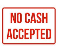 Lilyanaen New Metal Sign Aluminum Sign Rustic Sign Post No Cash Accepted No Parking Business Safety Traffic Signs Red for Outdoor & Indoor 8"x12"