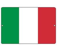 Lilyanaen New Tin Sign Italian Flag Metal Tin Sign Wall Decor Man Cave Bar Italy for Outdoor & Indoor 8"x12"