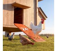 Lilyang Heavy Duty Chicken Coop Ladder Ramp, Weather-Resistant Non-Slip Design, Detachable for Easy Cleaning, for Coop Door, Nest Box, Duck Pool - Replace Wooden Ramps (24.0″L*10.2″W)