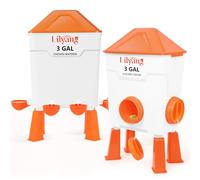 Lilyang XL Chicken Feeder and Waterer Set 3 Gallon, Automatic No-Waste Feeder, Large Poultry Waterer with 2.75'' Cups, Standing or Hanging Use, Feed Chickens & Ducks