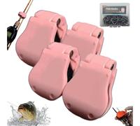 Lilybady Multifunctional Rod Holder, Portable Fishing Pole Holder for Ground Prevents Entanglement and Bumps, That Only Needs to Be Clamped & Snapped to Secure the Lure Rod (Pink*4)