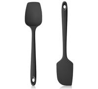Lilybeam 600ºF Heat Resistant Silicone Spatula Set of 2, Inky Black