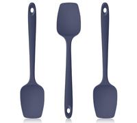 Lilybeam 600ºF Heat Resistant Silicone Spoon Spatula Set of 3,Midnight Blue | High Heat Food Safe Heatproof Kitchen Cooking Spoonulas, Seamless Flexible Bowl Scraper Spatulas for Non-Stick Pan Baking