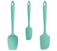 Lilybeam 600ºF Heat Resistant Spatulas, High Heat Food Safe Semless Kitchen Silicone Scraper Set for Cooking Baking Mixing Scraping Stirring Nonstick Cookware Pan Bowl (3Pcs,Teal)