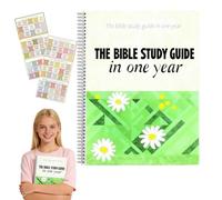LilyBeauty The Bible in a Year: 52-W uided Journal with Laminated Tabs | Bible Study Guide for Women, Beginners & Small Groups | Includes Note-Taking Space & Reading Plan