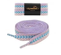 Lilybekind 3/5" Thick Fat Shoelaces Extra Wide Flat Shoe Laces Cool Shoestrings For Boots Sneaker Athletic Tennis, Purple Blue Pink, 140 cm