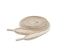 Lilybekind 3/5" Wide Thick fat shoe laces for sneakers boots flat replacement shoelaces shoe strings, Khaki White, 120 cm