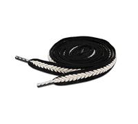 Lilybekind 3/5" Wide Thick fat shoe laces for sneakers boots flat replacement shoelaces shoe strings, Black White, 140 cm