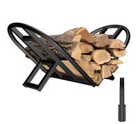 Lilybud--lily Firewood Rack Outdoor Indoor, Foldable Wood Rack Metal Firewood Holder Indoor Small Log Wood Storage Fireplace Log Holder for Firepit Stoves