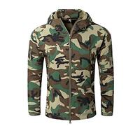 Lilychan Men’s Military Soft Shell Tactical Jacket Outdoor Sports Hunting Army Waterproof Outerwear Coat (Medium, Jungle Camouflage)