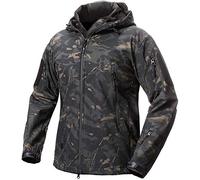 Lilychan Men’s Military Soft Shell Tactical Jacket Outdoor Sports Hunting Army Waterproof Outerwear Coat (CP-black, XXX-Large)
