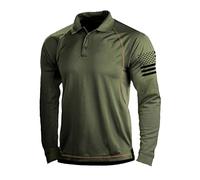 Lilychan Men's Long Sleeve Shirt Cargo Tactical Military Pullover T-Shirt Quick Dry Army Combat Polo Shirts (Green, X-Large)