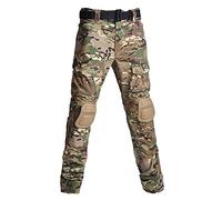 Lilychan Mens Military Tactical Casual Camouflage Multi-Pocket BDU Cargo Pants Trousers with Knee Pads (CP, 32)