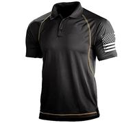 Lilychan Men's Short Sleeve Shirt Cargo Tactical Military Pullover T-Shirt Quick Dry Army Combat Polo Shirts (Black, Small)