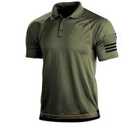 Lilychan Men's Short Sleeve Shirt Cargo Tactical Military Pullover T-Shirt Quick Dry Army Combat Polo Shirts (Green, XX-Large)