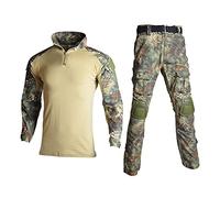 Lilychan Mens Tactical Military Suits Long Sleeve Rip-Stop Uniforms Combat Shirt and Pants Elbow Knee Pads (Jungle Python, 3XL)