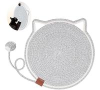 LilyDECO Scratcher Mat, Natural Cotton Rope Cat Scratch Pad, 16.94'' Round Horizontal Floor Cat Scratching Pads for Indoor, Furniture Protector for Wall, Couch, Carpets, Sofas (Grey)