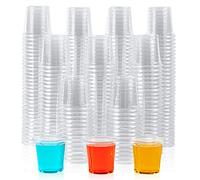 Lilymicky 500 PACK 1 oz Plastic Shot Glasses, 1 Ounce Clear Disposable Party Cups for Vodka, Whiskey, Tequila, Mini Plastic Containers for Sauce, and Sample Tasting