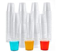 Lilymicky 500 PACK 2 oz Plastic Shot Glasses, 2 Ounce Clear Disposable Party Cups for Vodka, Whiskey, Tequila, Mini Plastic Containers for Sauce, and Sample Tasting