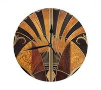 Lilyo-ltd Art Nouveau Art Deco Vintage,elegant,chic,pattern Round Wall Clock for Home,Office,School Decorative 9.8 Inch Battery Operated