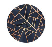 Lilyo-ltd Copper and midnight navy Round Wall Clock for Home,Office,School Decorative 9.8 Inch Battery Operated