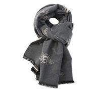 LilyRosa® Bee Winter Scarf Reversible Cosy Warm Blanket Shawl Scarfs Bees Large Grey Pink Blue Mustard Orange (Grey Pink)