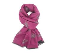 LilyRosa® Bee Winter Scarf Reversible Cosy Warm Blanket Shawl Scarfs Bees Large Grey Pink Blue Mustard Orange (Purple Grey)