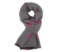 LilyRosa® Bee Winter Scarf Reversible Cosy Warm Blanket Shawl Scarfs Bees Large Grey Pink Blue Mustard Orange (Charcoal Pink)