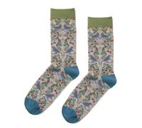 LilyRosa Bird Flower Strawberry Design Womens Socks 4-8 Bamboo 1 Pair (Blue)
