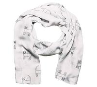 LilyRosa® Cat Scarf Ladies White Grey Navy Blue Purple Green Eyes Cats Wrap Shawl (White)