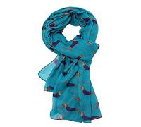 LilyRosa® Dachshund Scarf Grey Navy Blue Teal Red Turquoise Soft Ladies Sausage Dog (Teal)