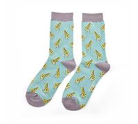 LilyRosa Giraffe Socks Ladies 3-7 Girls Pink Blue 1 Pair Sock (Blue)