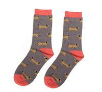 LilyRosa Grey Dachshund Socks Sausage Dog Dogs Womens 3-7 Bamboo Mix Gift 1 Pair