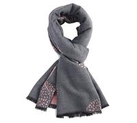 LilyRosa® Ladies Winter Scarf Mulberry Tree Print Design Grey Pink Blue Mustard Wrap (Grey Pink)