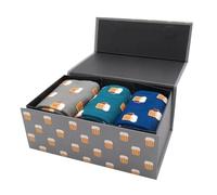 LilyRosa Mens Beer Socks Box 6-11 Boys Men 3 Pairs Lager Glass Teal Blue Grey
