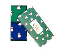 LilyRosa Mens Penguin Socks Winter Penguins Birds Boys 6-11 Bamboo Mix Box 2 Pairs
