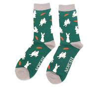LilyRosa Mr Heron Men's Bunny Rabbit Socks One Size (7-11) Bamboo Blend Crew Mid Calf 1 Pair